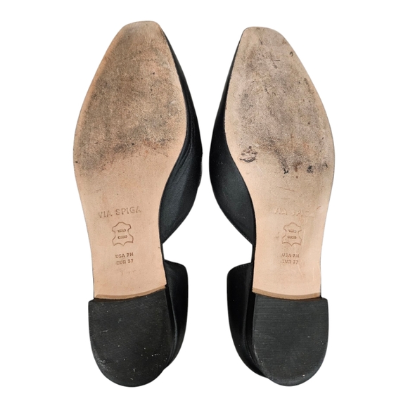 Via Spiga Leather Loafer Slip On Flat Black Size 7 Casual Office - Picture 10 of 11